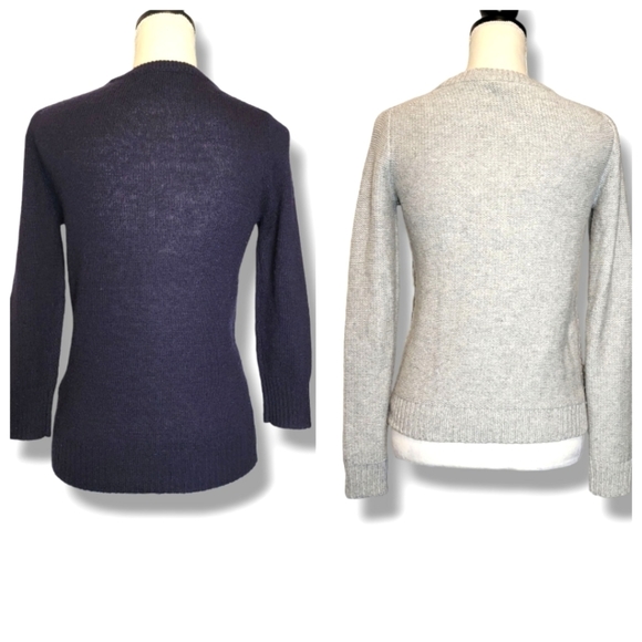 J. Crew Bundle of 2 Wool Blend Sweaters Size XS Blue Gray - Picture 2 of 11